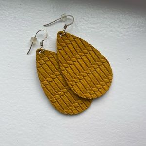 Nickel & Suede Teardrop Earrings